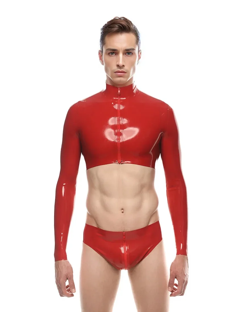 customized fetish Latex  men Underwear Gay Transparent brief  Erotic Underwear Man Penis Pouch Mens Bikini Briefs Sissy Panties