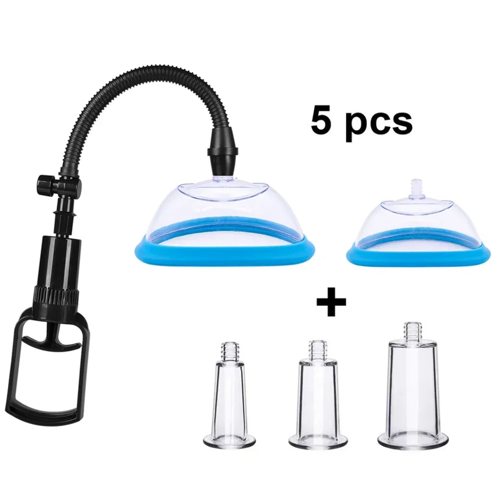 ASHBURNS Manual Pussy Pump Vagina Clitoris Sucker Manual Women Breast Massage Nipple Stimulator Enlarge Vacuum Pump Cover Adult Sex Toy