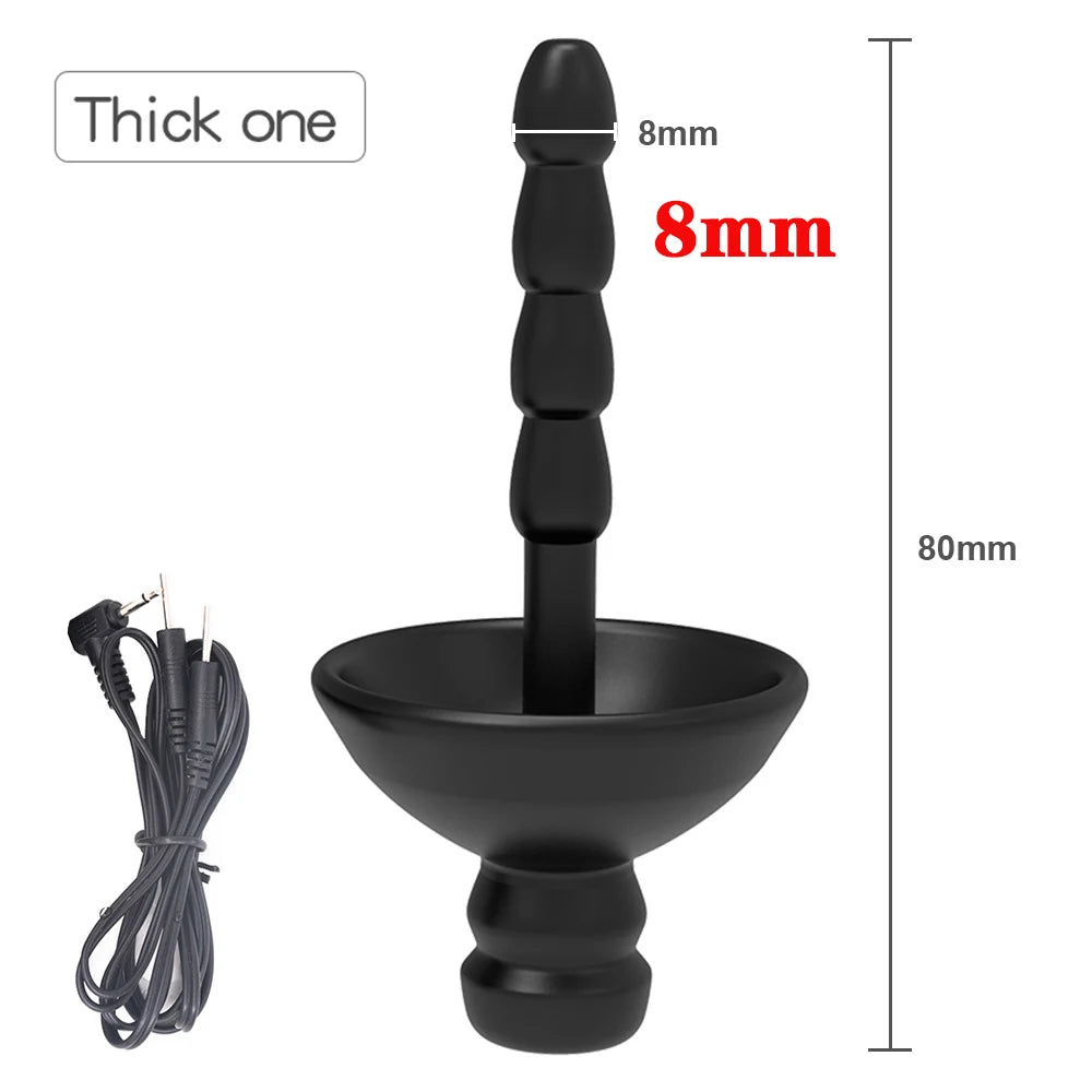 ASHBURNS Electro Shock Anal Butt Plug Electric Nipple Sucker Clamps E-stim Penis Plug Ring Cock Cage SM Chastity Couple Sex Medical Toys