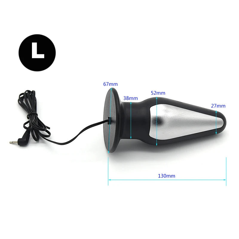 ASHBURNS Electro Shock Anal Butt Plug Electric Nipple Sucker Clamps E-stim Penis Plug Ring Cock Cage SM Chastity Couple Sex Medical Toys