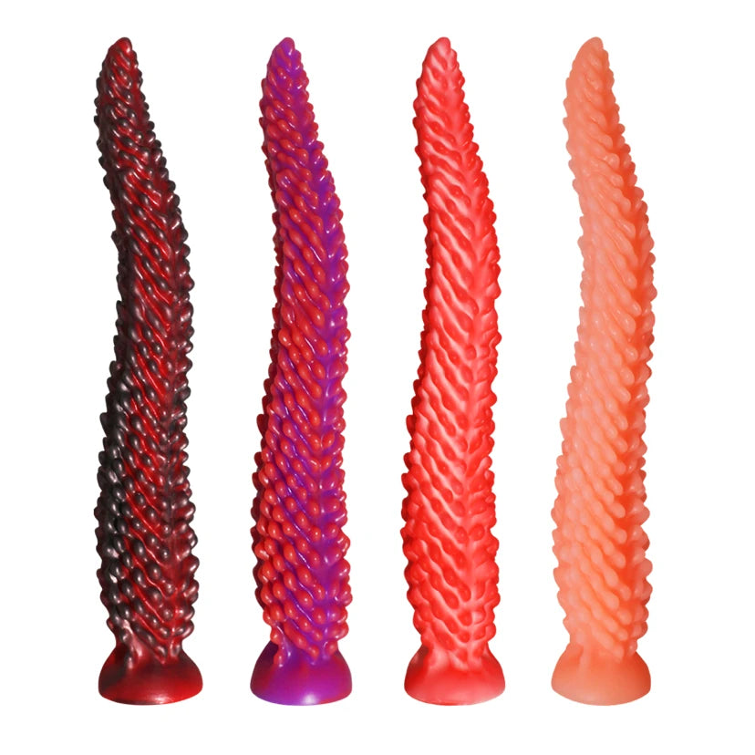 New Alien Tentacle Anal Plug Long Thick Dildo Spiral Silicone Large Butt Plug Suction Cup Anal Toy Adult Toy Men Women S- 8.39in M-11.34 in