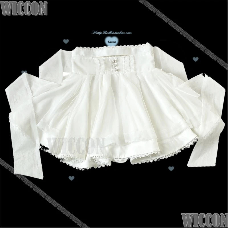 Jirai Kei Gauzy Skirt Cosplay Costume Kawaii 360-degree Hemline Skirt Sweet Cute Dress Girl Women Christmas Holloween Customized