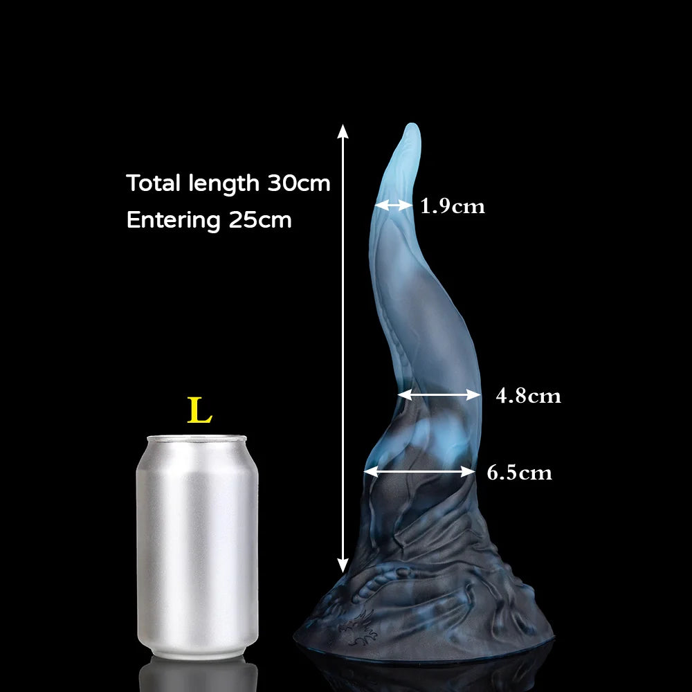 35CM Blue/Black Silicone huge small-xl monster