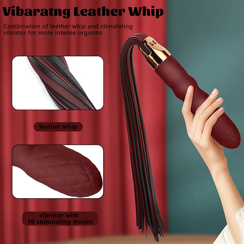 BDSM Toys Slave Whip Vibrator Clitoris Stimulator 2 in 1 Spanking Bondage Extreme Sex Toys Flirt Adults for Women Couples Game