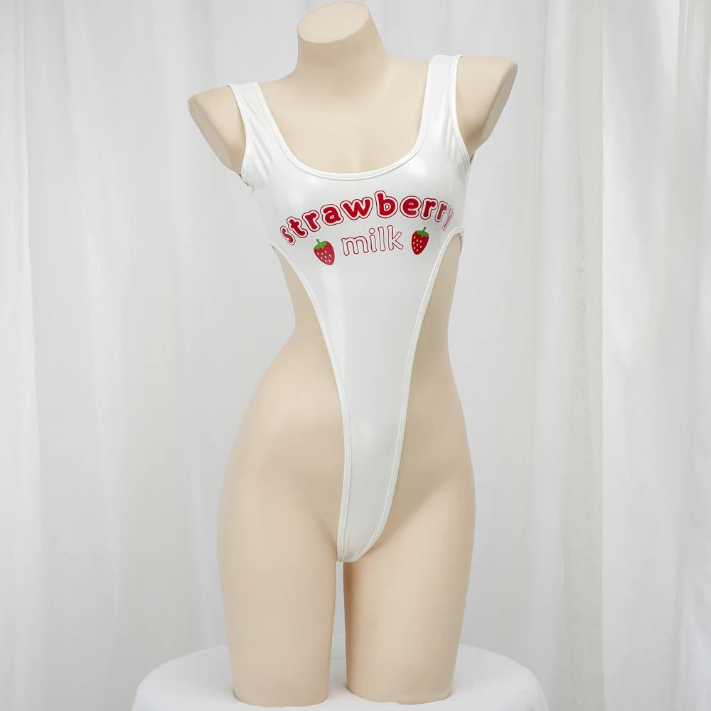 AniLV Strawberry Game Over Handle High Slit Lenther Tight Bodysuit Uniform Clothes Swimsuit Cosplay Costume