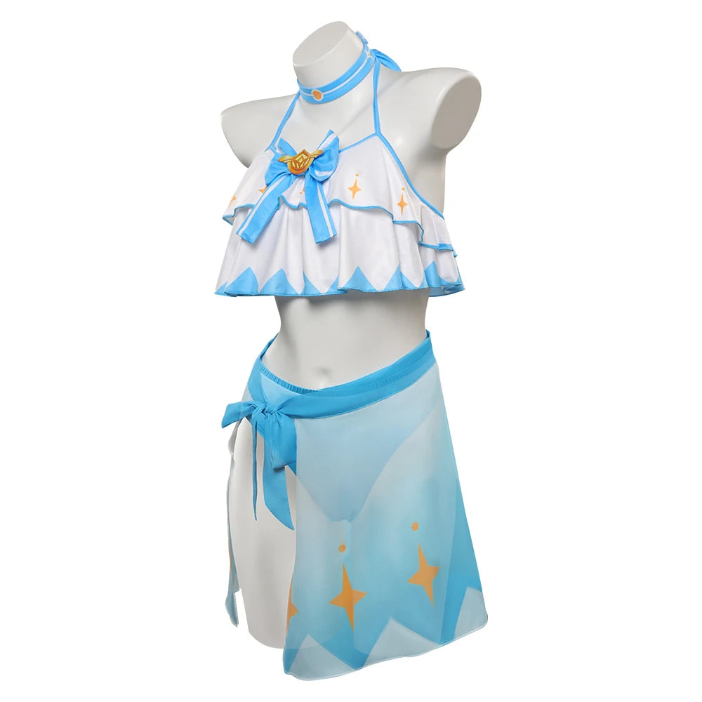 Nahida Lumine Cosplay Hutao Costume Genshin Impact Swimsuit Wanderer Top Shorts Cloak Halloween Carnival Party Disguise Suit
