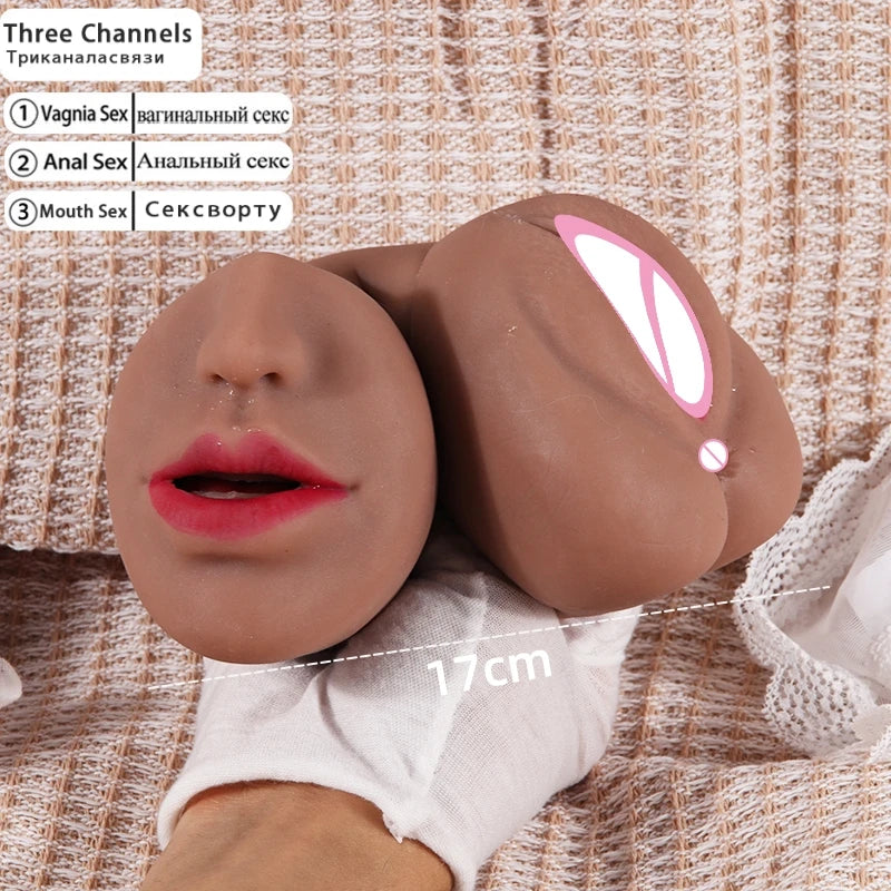 3 in 1 Male Masturbator Sex Doll Rubber Vagina for Men Pussy Pocket Men's Goods Toy Masturbators Erotic Toys Anal Soft Silicone