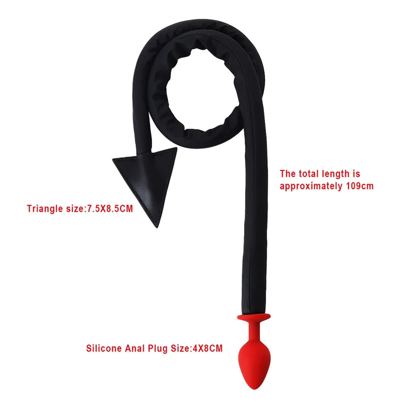 Bdsm Anonymous Mask Leader's Headgear Role Play Bondage Hood Adult Game Sexy Toy Devil's Tail Anal Plug Triangle Arrow Slave Whi