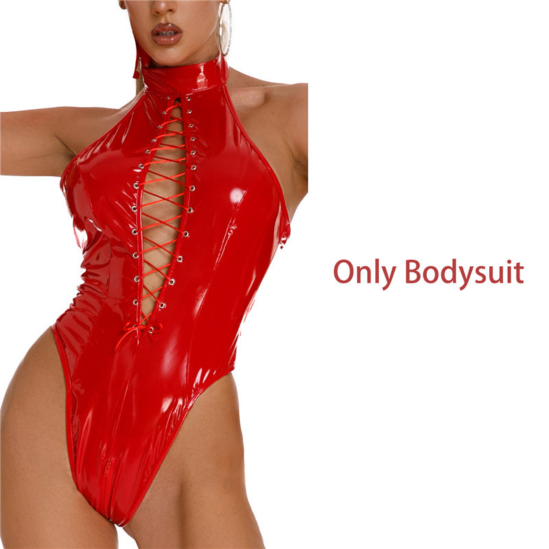 Plus Size Shiny Leather PU Underwear latex