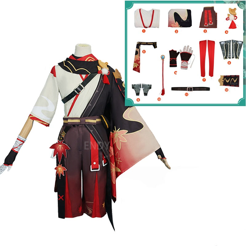 Kaedehara Kazuha Full Cosplay Set – Includes Wig | ASHBURN™ Windblade Edition