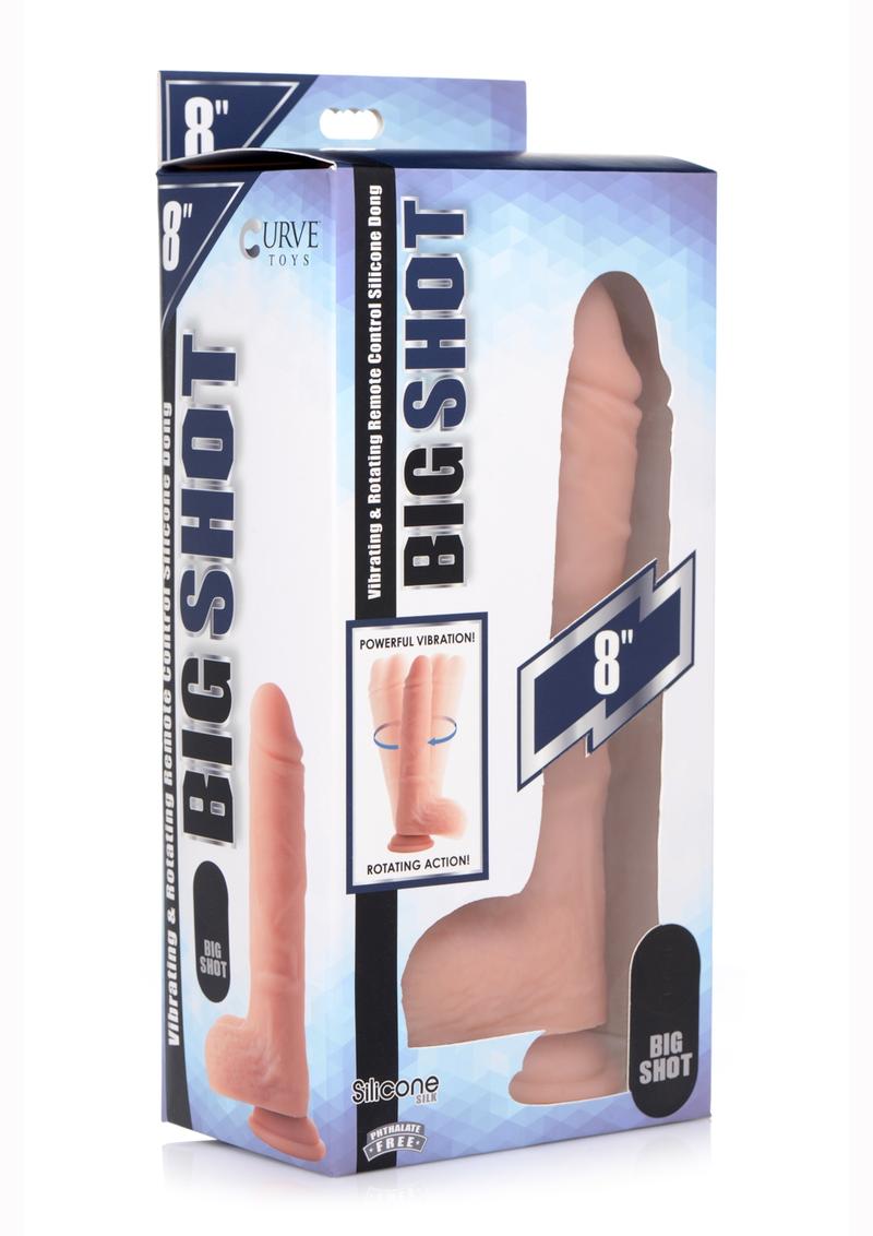 Big Shot Remote Controlled Vibrating and Rotating Silicone Dildo