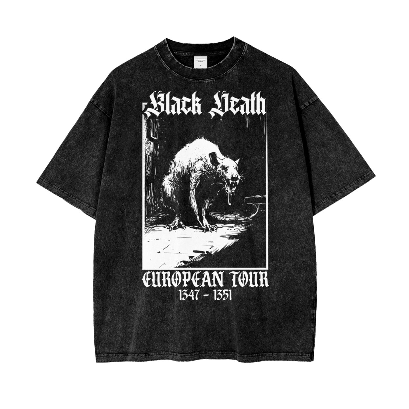 Black Death European Tour Plague Rat Tee