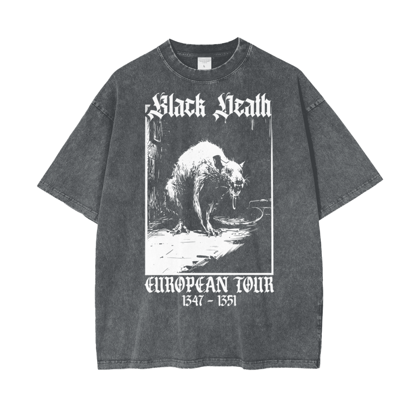 Black Death European Tour Plague Rat Tee