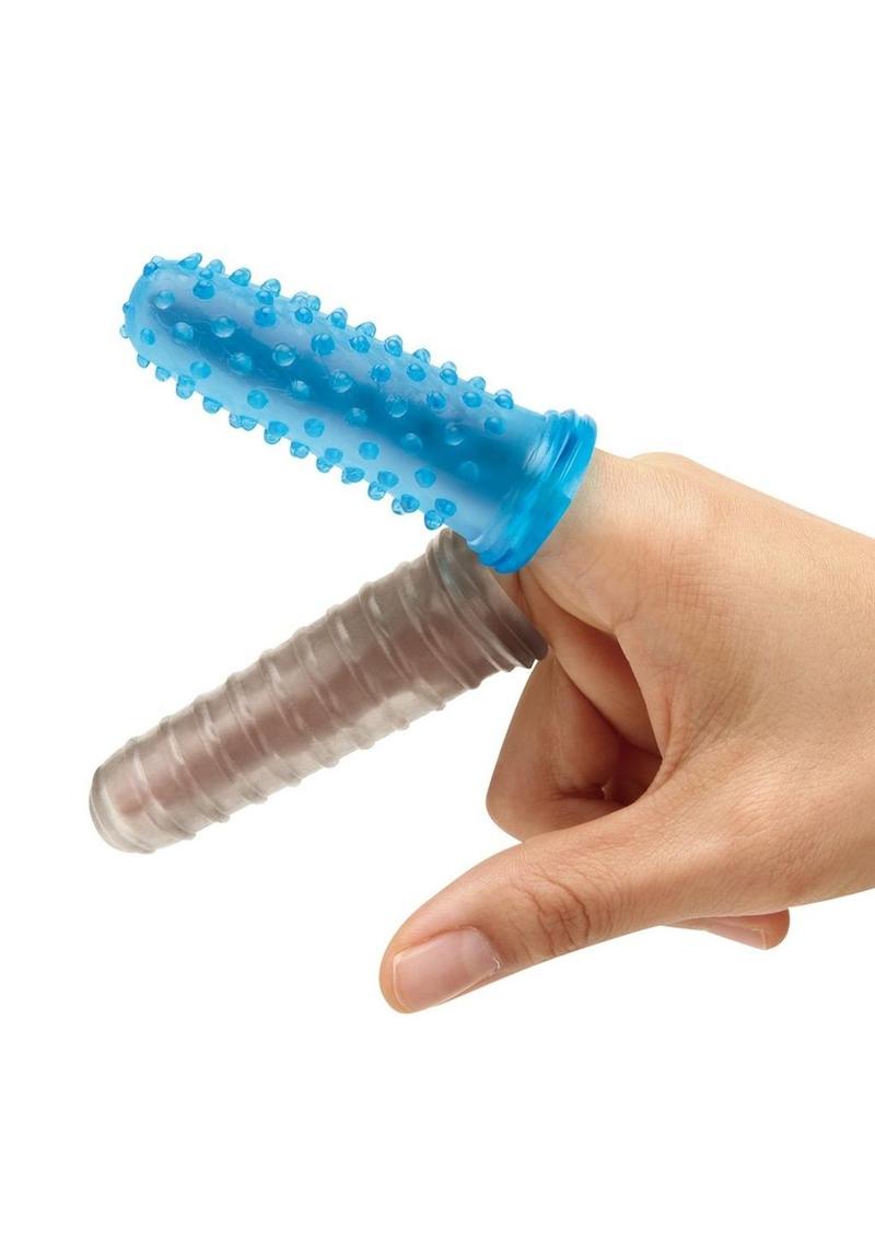 Blue Line 2 Pack Anal Stimulating Finger Sleeves