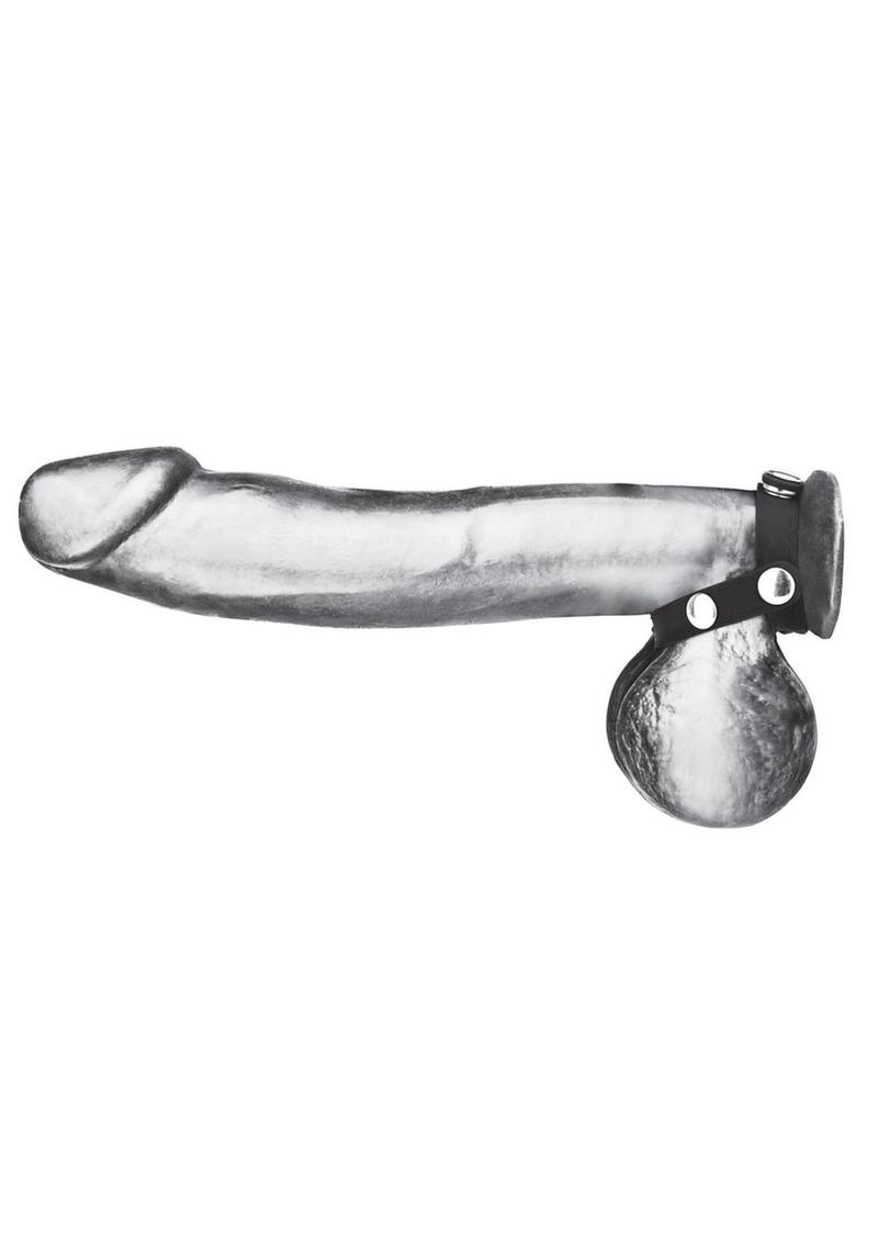 Blue Line Silicone T-Style Cock Ring with Adjustable Ball Divider