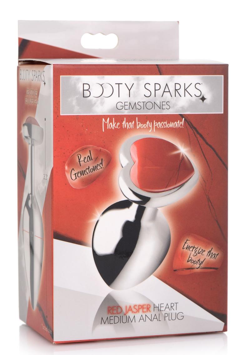 Booty Sparks Gemstones Red Jasper Heart  Anal Plug