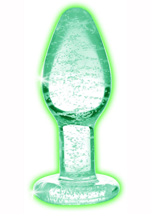Booty Sparks Glow in the Dark Glass Anal Plug