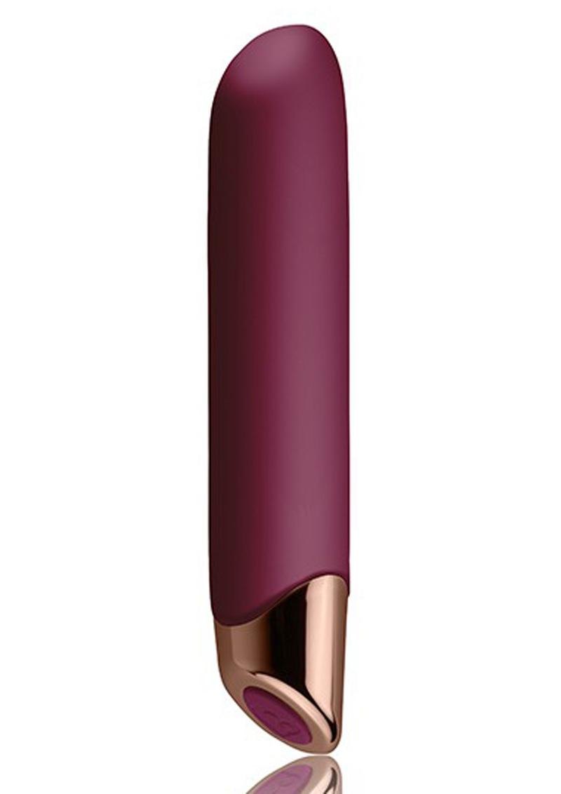 Chaiamo Rechargeable Silicone Vibrator Black with Rose Gold Accent