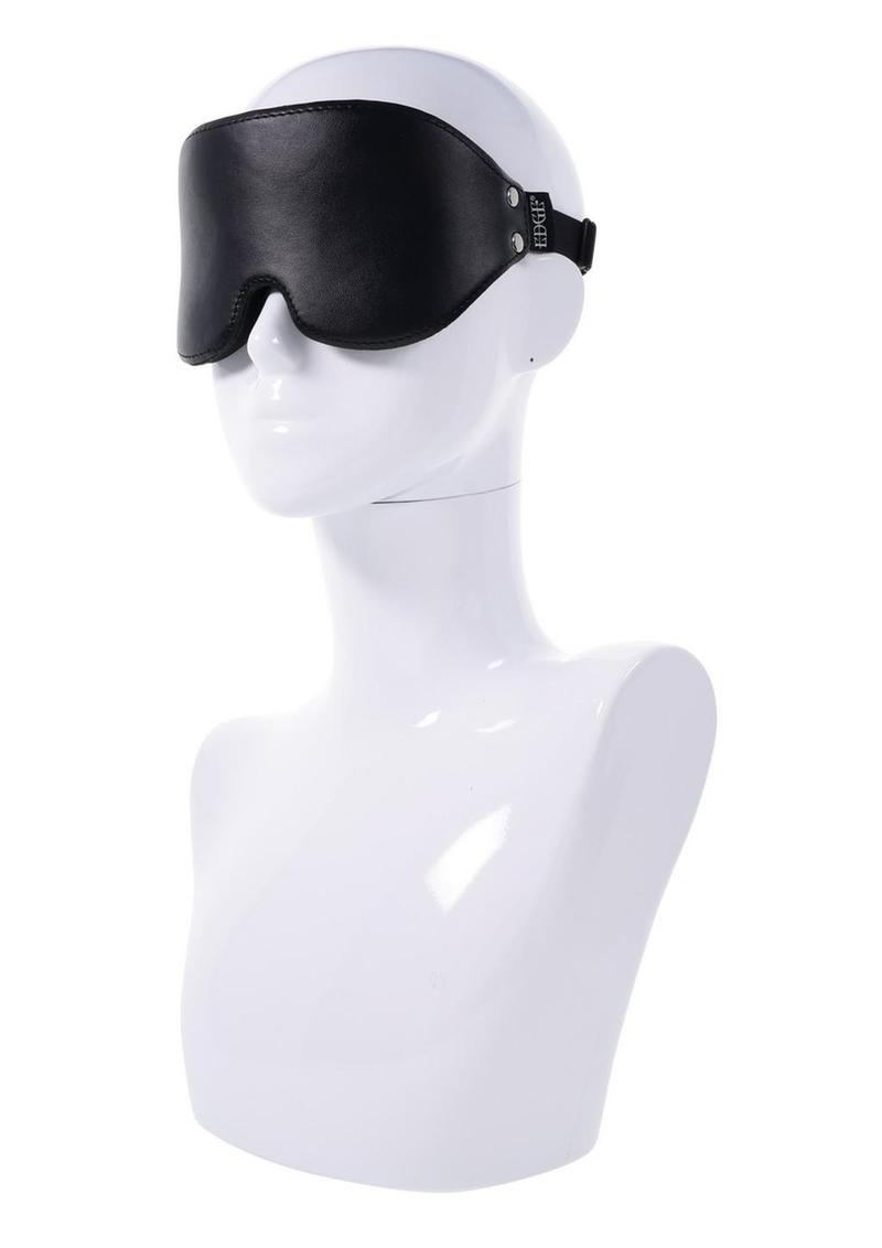 EDGE Lights Out Blindfold Soft Black Leather Design for Sensory Play