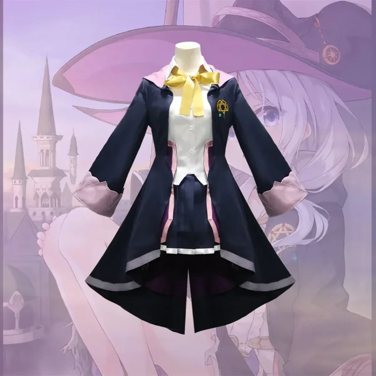 The Journey of Elaina Cosplay Costume - Witch Hat, Wig, Party Dress
