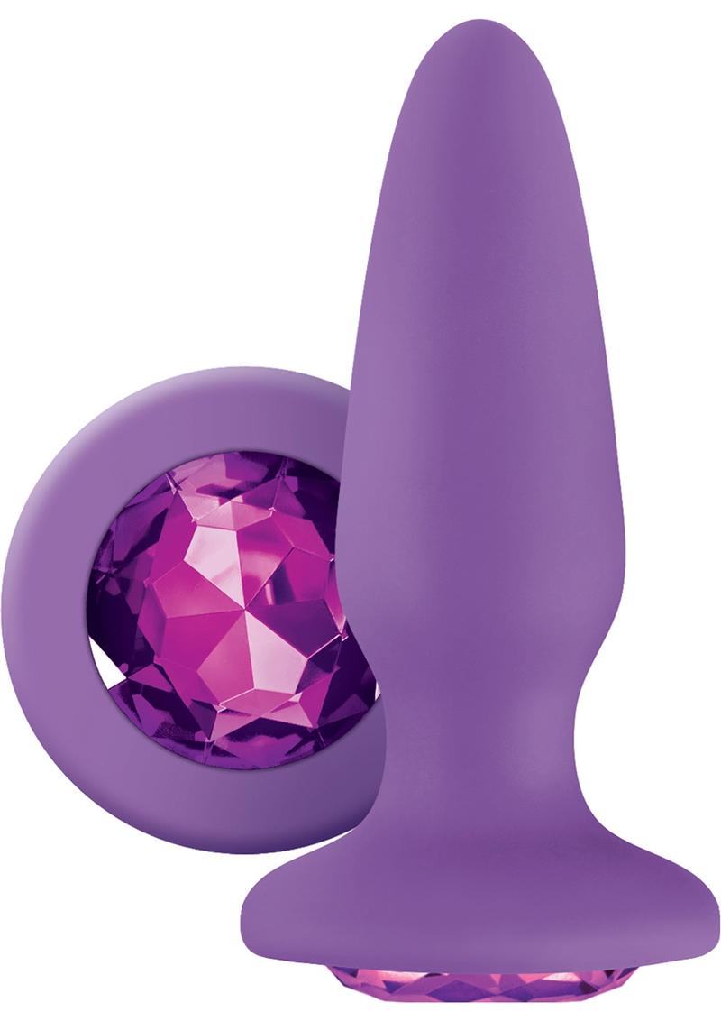 Glams Silicone Butt Plug with Rainbow Gem