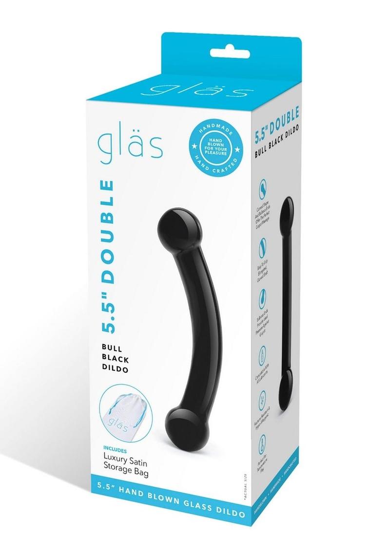 Glas Double Bull Black And Handcrafted Dual-Ended Glass Dildo