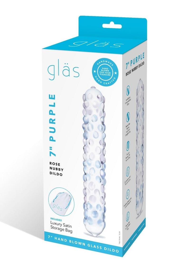 Glas Purple Rose Rose Nubby Glass Dildo
