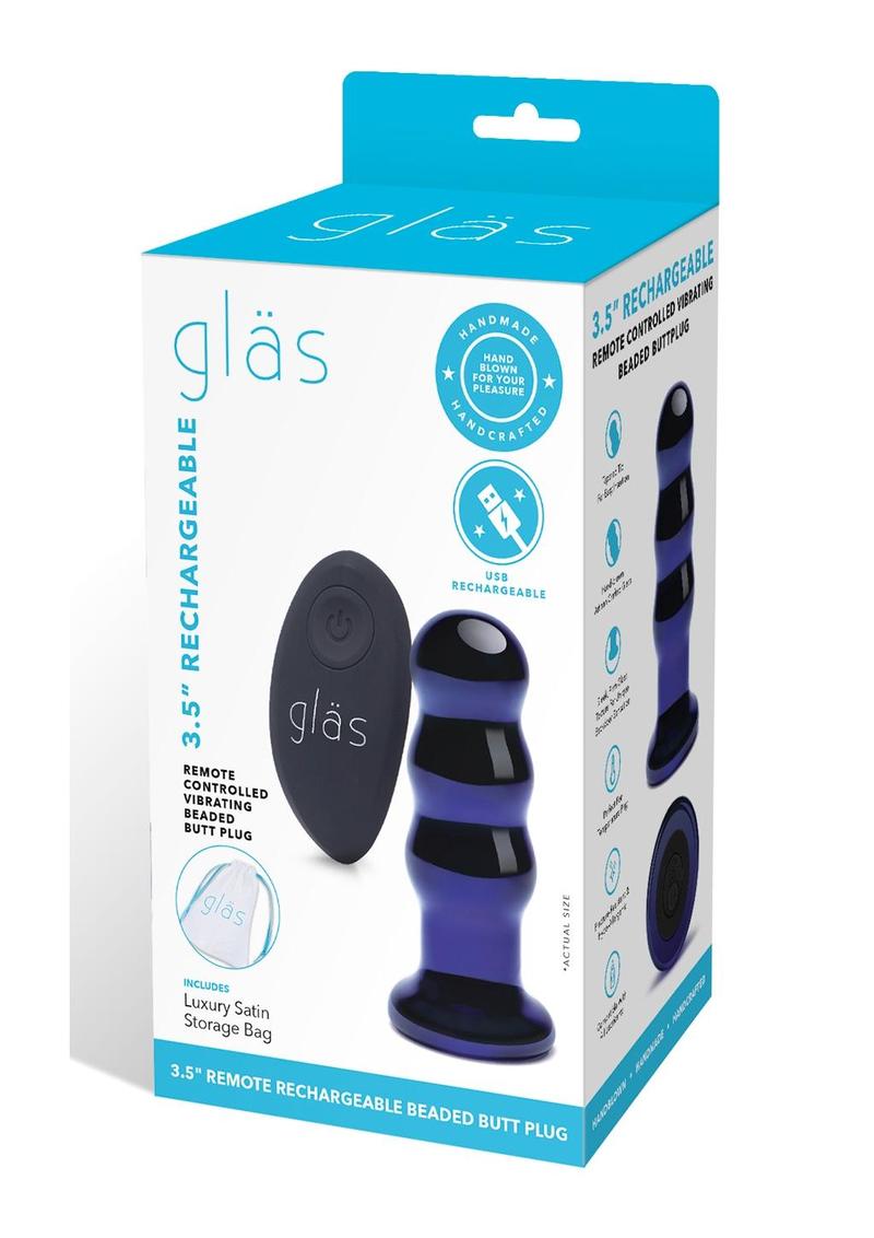 Gläs 3.5 Inch Rechargeable Remote Beaded Butt Plug