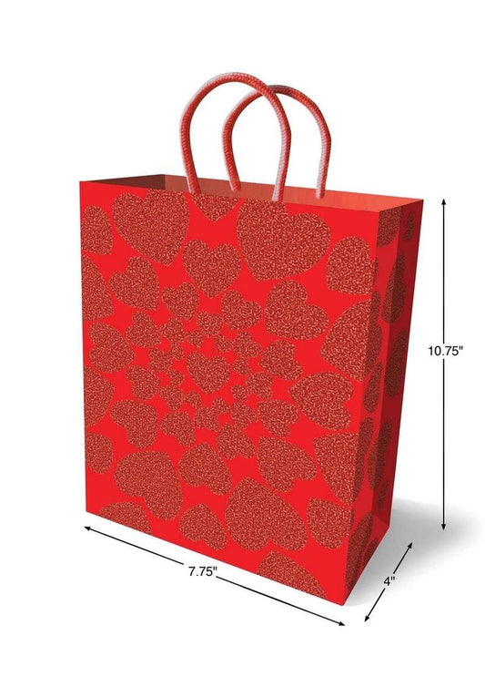 Glitter Hearts Gift Bag Red Heart Design For Special Occasions