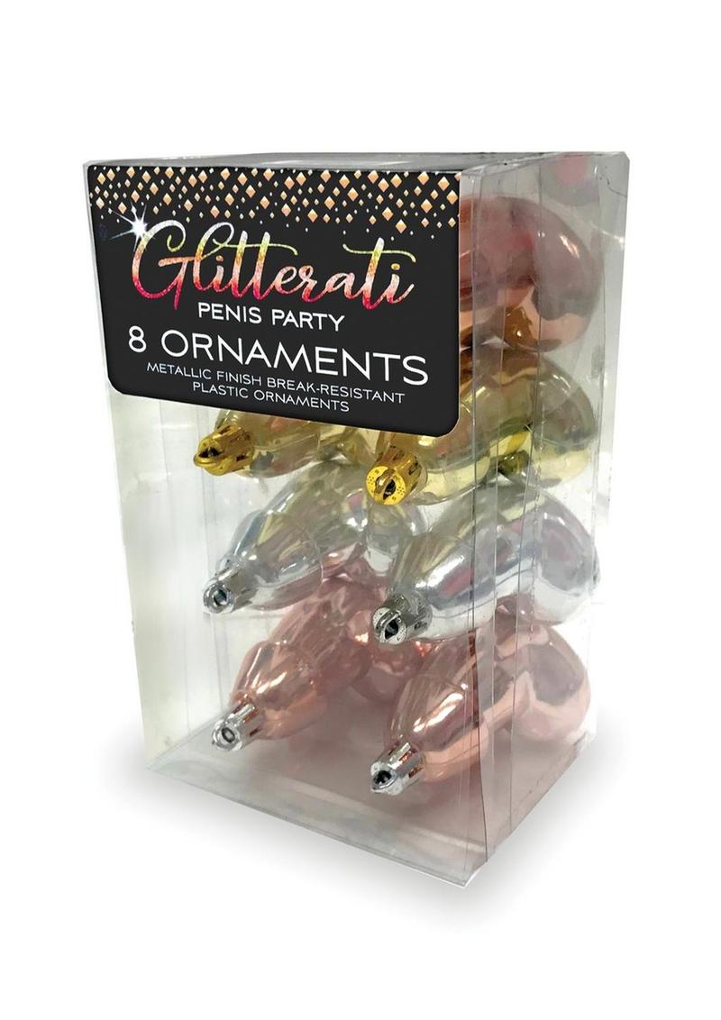 Glitterati Metallic Penis Party Ornaments