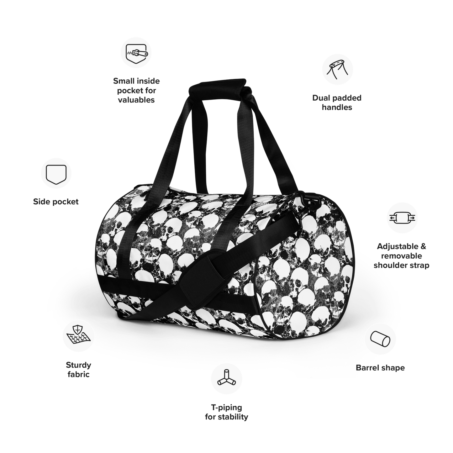 Grunge Skull Duffle Bag