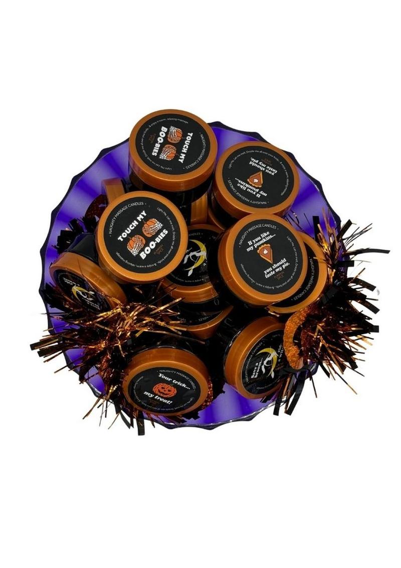 Naughty Notes Halloween Massage Candle Display