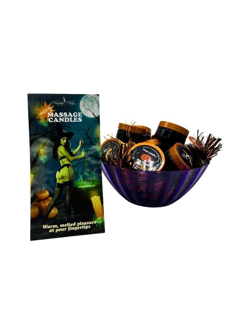 Naughty Notes Halloween Massage Candle Display