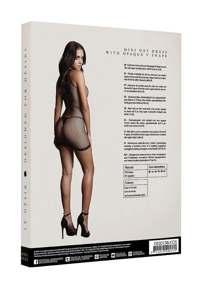 Le Désir Mini Net Dress With Opaque V Shape