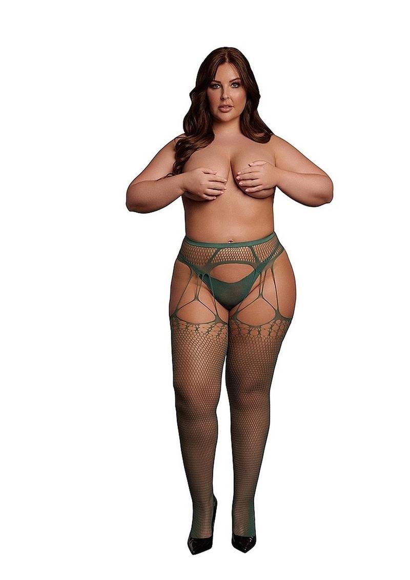 Le Désir Shredded Suspender Pantyhose One Size