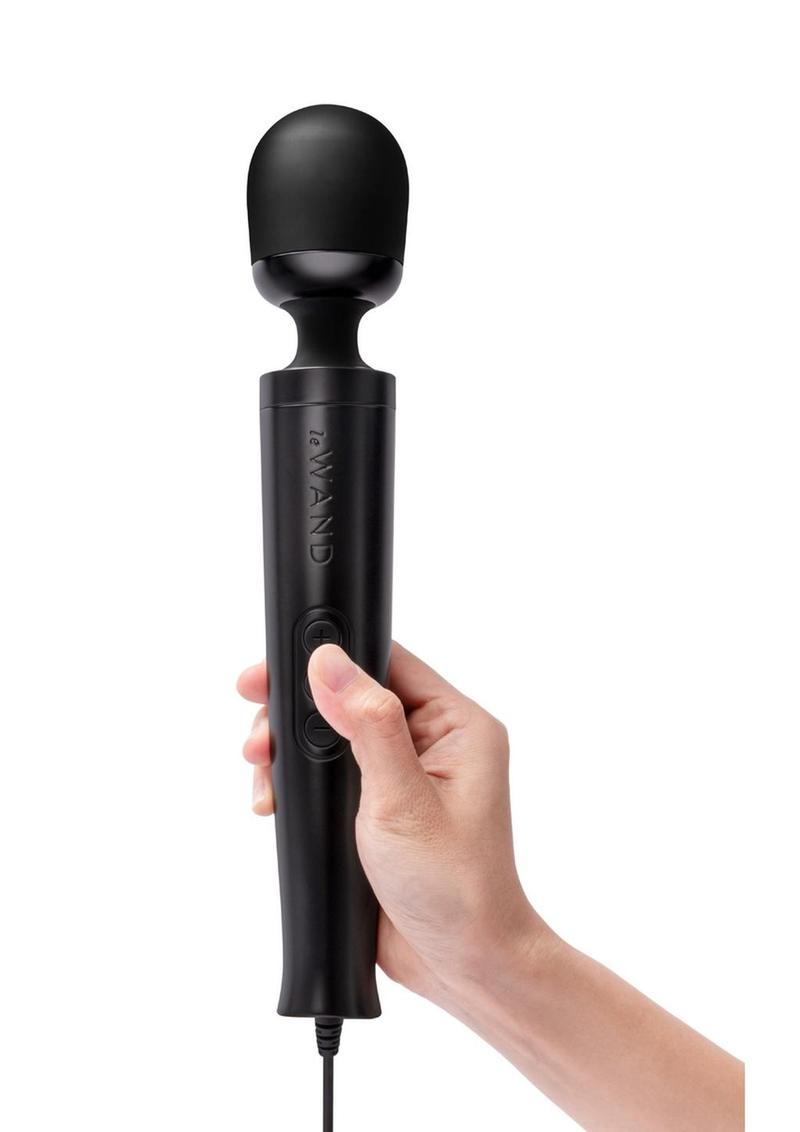 Le Wand Die Cast Plug-in Vibrating Massager – Black