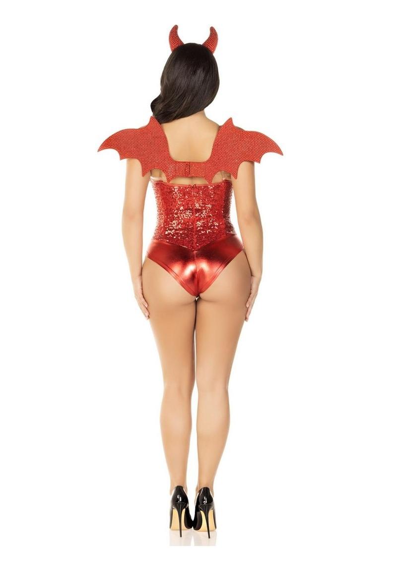 Leg Avenue Devil Kit Rhinestone Devil Wings And Horn Headband