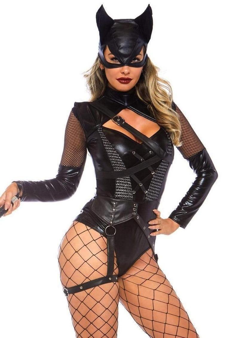 Villainess Vixen Spandex Strappy Bodysuit