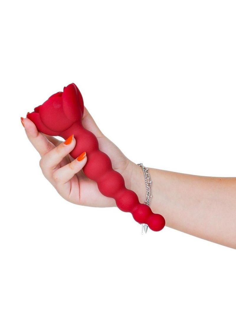 Lux Active Champion Rose Silicone Beaded Anal Probe