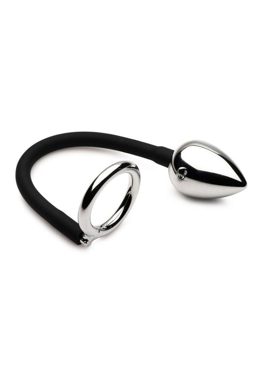 Master Series Tug + Plug Cock and Ball Ring with Anal Plug