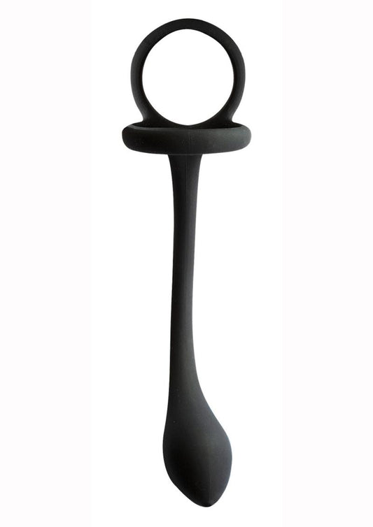 Silicone Cock Ring with Weighted Plug