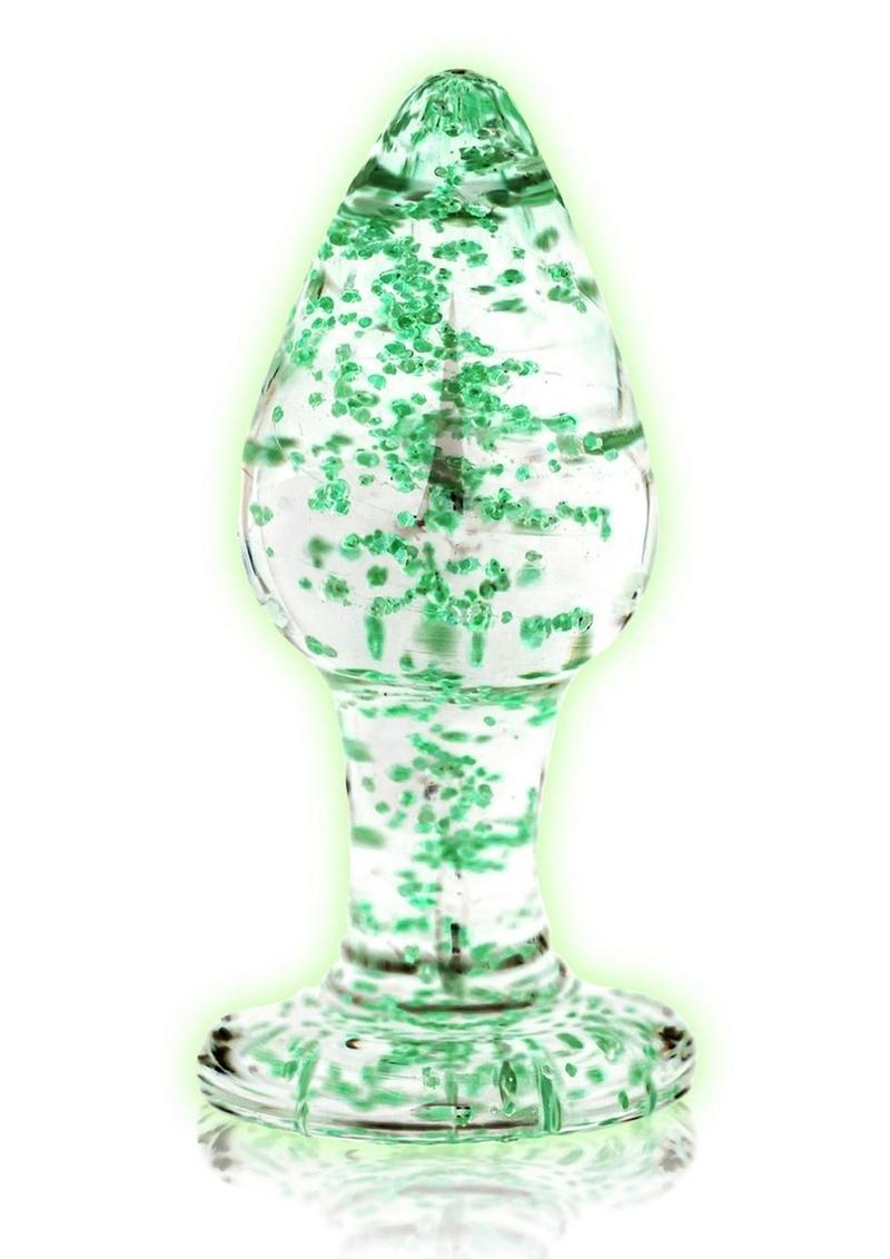 Ouch! Glow in the Dark Glass Butt Plug