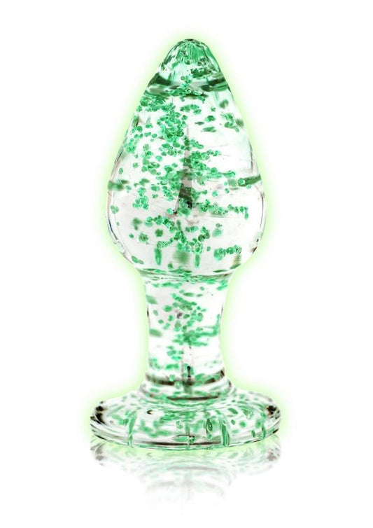 Ouch! Glow in the Dark Glass Butt Plug