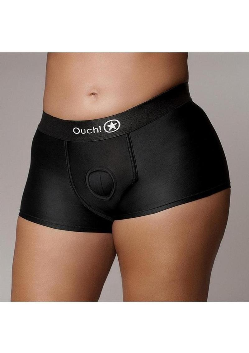 Ouch! Vibrating Strap-On Panty Harness With Open Back