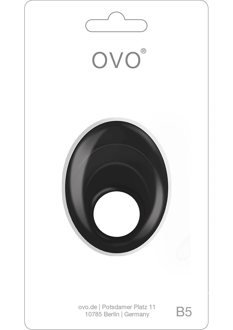 OVO B5 Silicone Cock Ring Waterproof Black Chrome