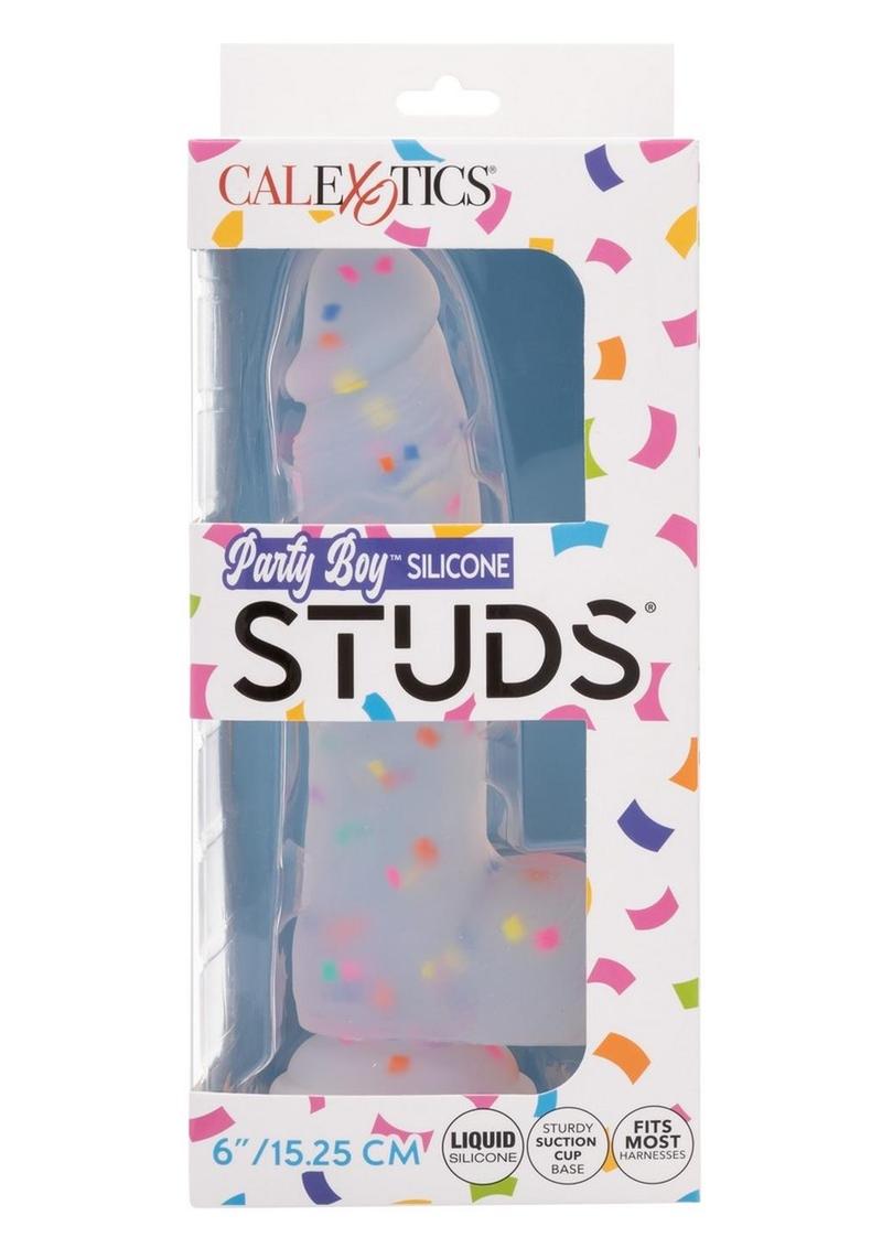 Party Boy Silicone Studs Dong with Suction Cup Insert
