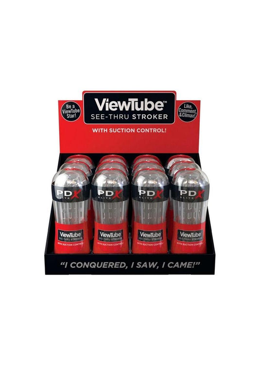 PDX Elite ViewTube See-Thru Stroker with Suction Control