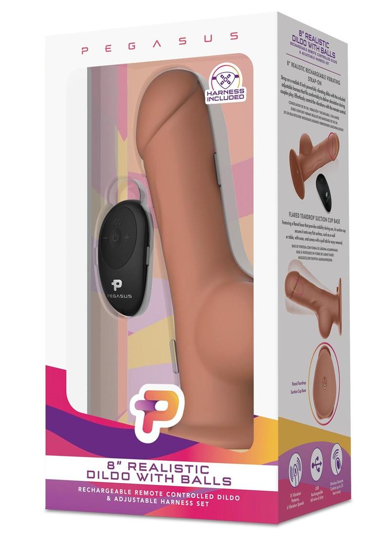 Pegasus Realistic Silicone Remote Controlled Dildo with Balls