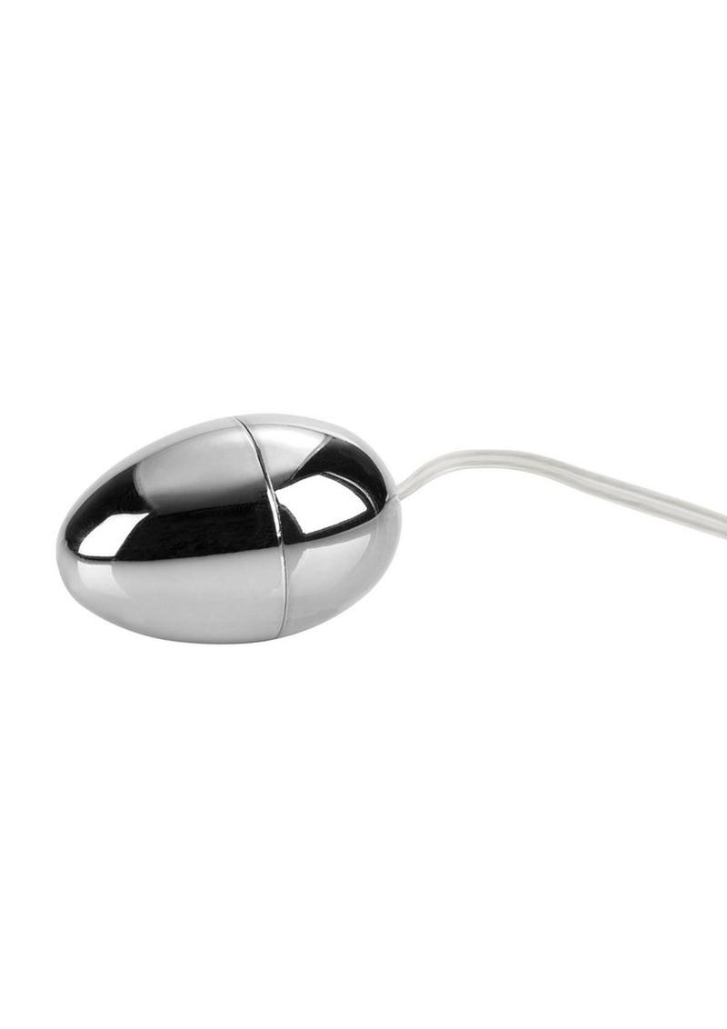 Pocket Exotics Vibrating Silver Egg With Remote Control