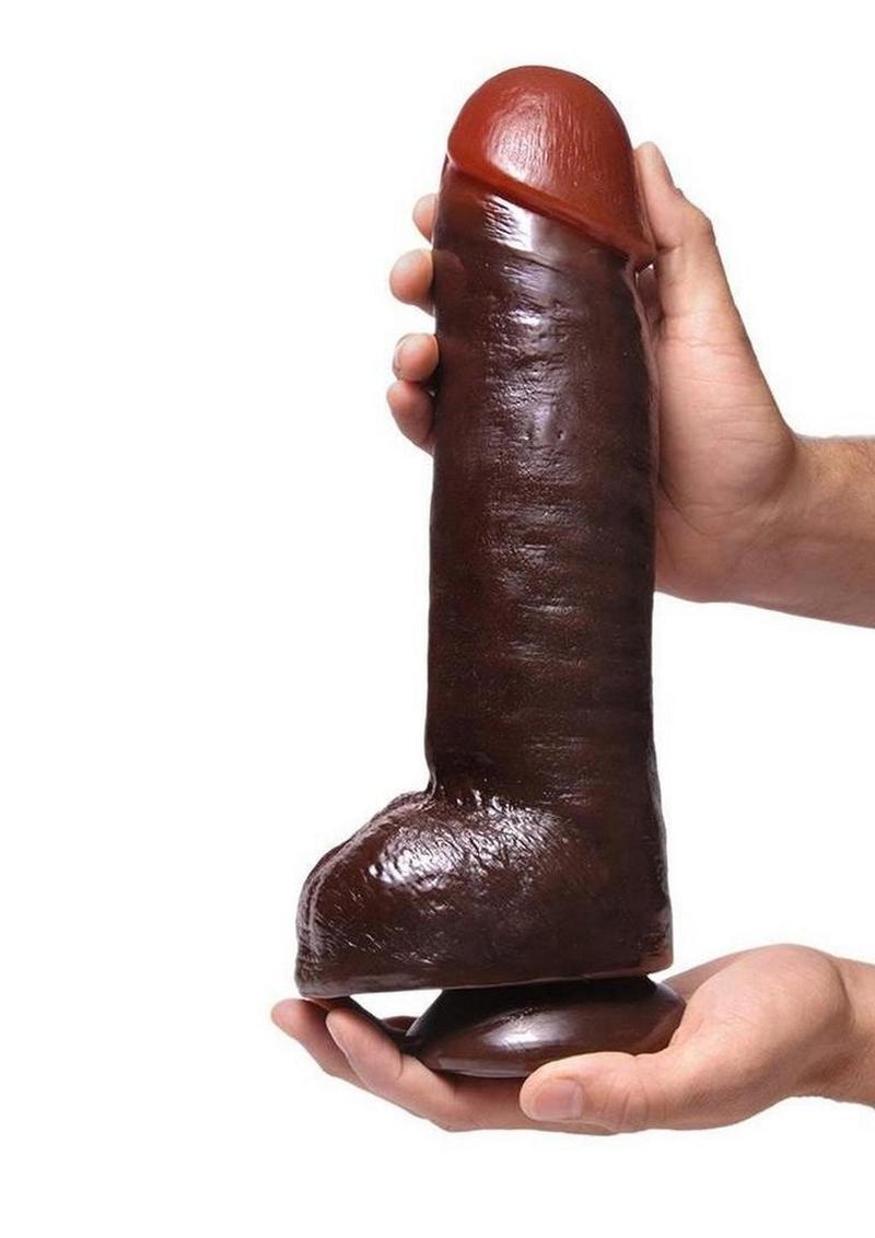 Rascal Black Balled Massive 12-Inch Cock Realistic Chocolate Dildo